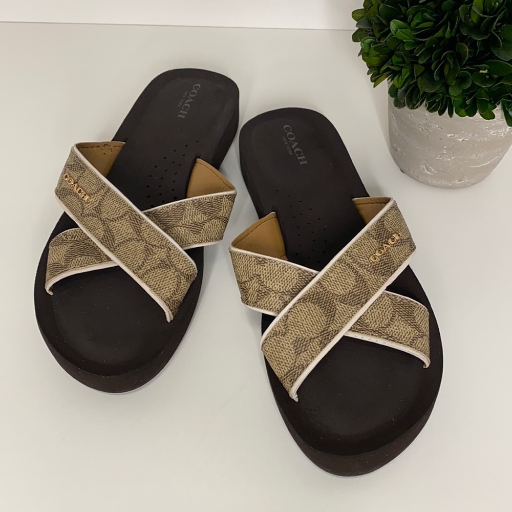 Coach Janine Criss Cross Slide Sandal Size 6.5